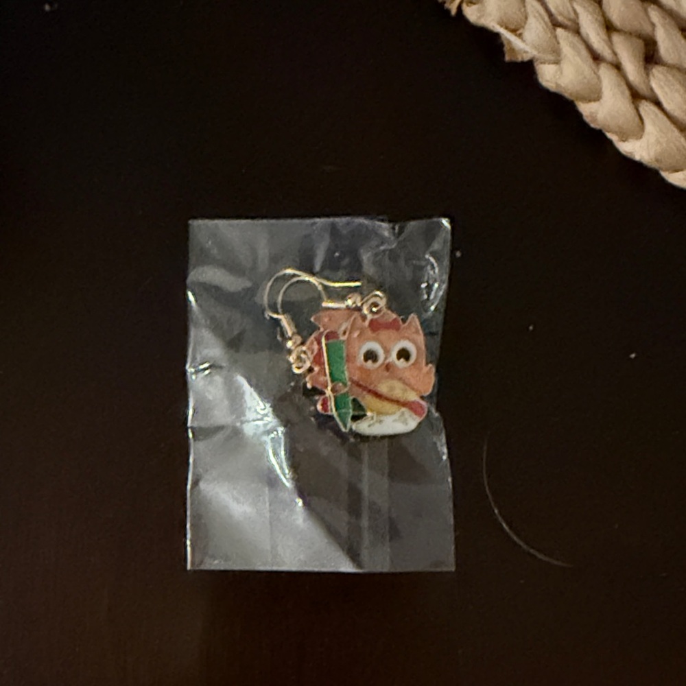 Cute Owl Earrings with Green and Brown Accents
